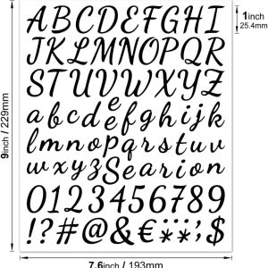Letras adhesivas cursivas color negro