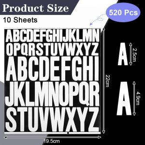 Letras adhesivas color blanco